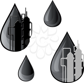 Oil and gasoline symbols for refinery industry design