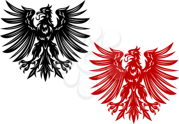 Red and black eagles for heraldry or tattoo design