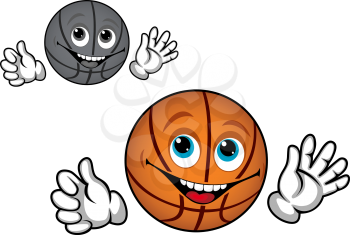 Basketball ball in cartoon style for sports design