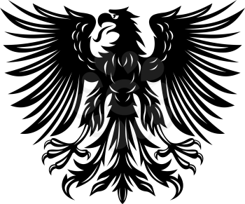 Power black eagle for heraldry or tattoo design