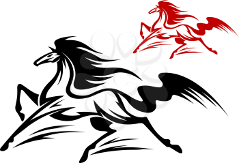 Fast running stallion for tattoo or equestrian sports design