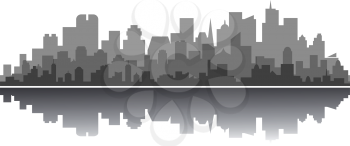 Silhouette of modern city downtown for business concept design