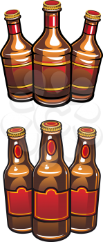 Beer bottles isolated on white background for beverage design