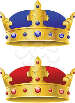 Royal crowns isolated on white background for heraldry design