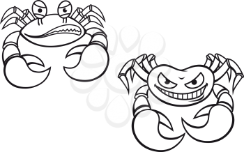 Danger cartoon crabs with big claws for mascot design 