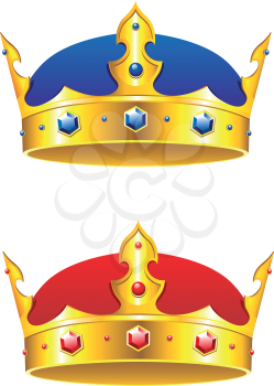 King crown with gems and embellishments isolated on white background