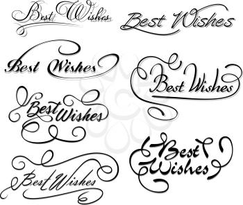 Best wishes calligraphic elements for design and decorations
