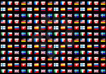 Seamless background with national flags for international design