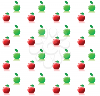 Seamless background with green and red apples for food industry design