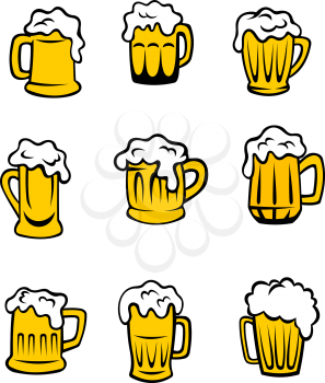 Set of beer glasses for alcohol berage design