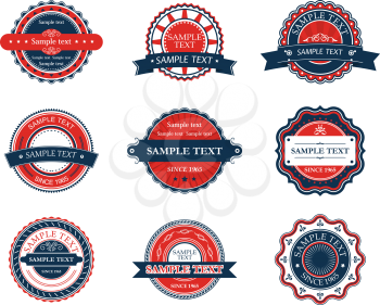 Set of retro labels for sticker, badge or emblem design