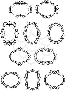 Set of retro frames with embellishments and decorative elements