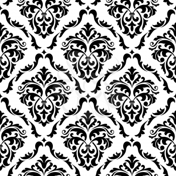 Medieval floral seamless in damask style for design