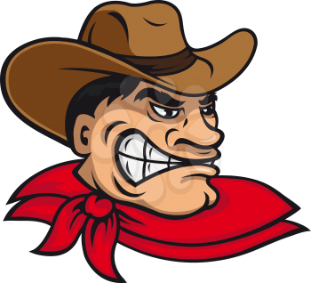 Cartoon cowboy in hat for mascot design