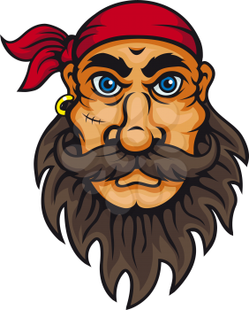 Old corsair in cartoon style for mascot or fairytale design
