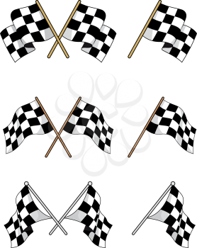 Set of racing checkered flags for sports design