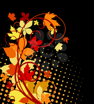 Autumnal leaves background with bright colors for seasonal design
