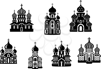 Churchs and temples set for religion design