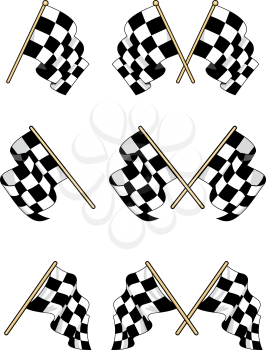Checkered flags set with double and single elements