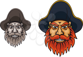 Pirate captain in hat for mascot design