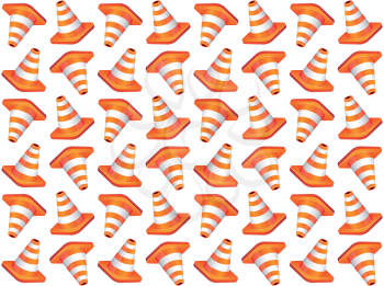 Traffic cones seamless background for warning concept design