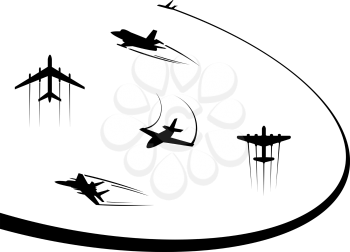 Airplanes and jets symbols for any flight design