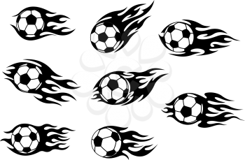 Football and soccer tattoos with tribal flames