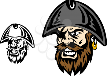 Angry corsair and pirate captain for mascot design