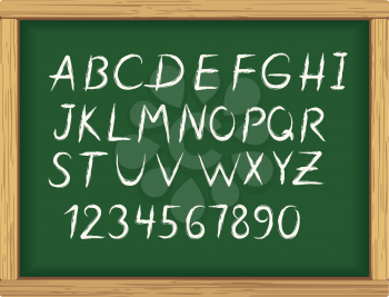 School board with chalk alphabet letters for education design