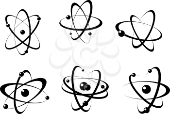 Atom elements and symbols set for science concept