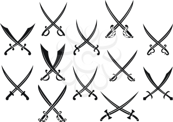 Medieval swords and sabres set for heraldry design