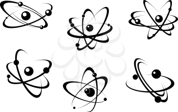 Science and biology atoms symbols set for research concept