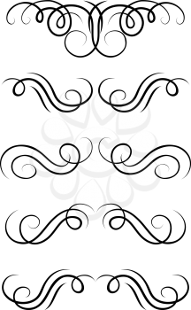 Swirl elements and retro monograms for design and decorate