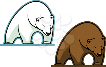 Big kodiak bear in cartoon style for sports mascot