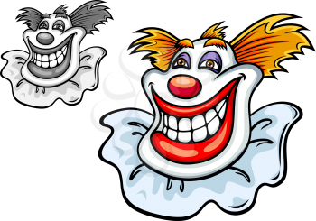 Old circus clown in cartoon style for entertainment design