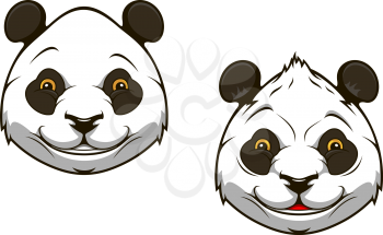 Funny chinese panda bear head for mascot design