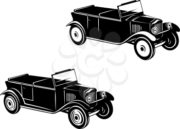 Retro car of 1920-1930 year in two variations