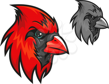 Red cardinal bird in cartoon style for mascot symbol design