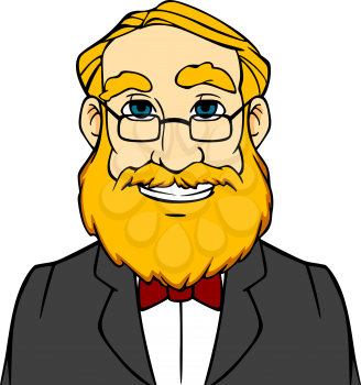 Smiling man with orange beard in cartoon style