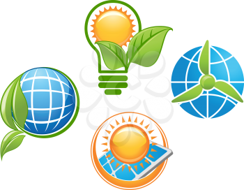 Ecology and environment icons set for ecological concept design
