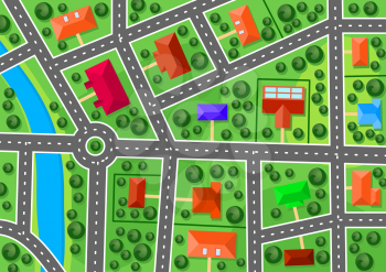 Map of suburb for real estate or navigation design
