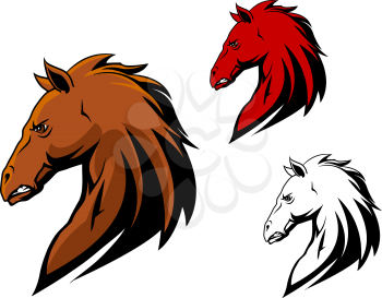 Angry horse stallion for sport or another mascot in cartoon style