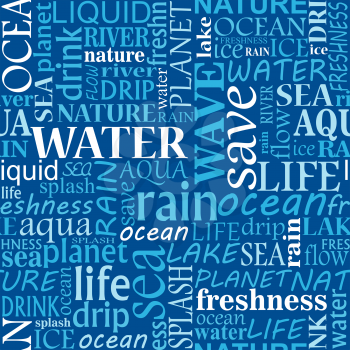 Seamless water tags cloud for background or another design