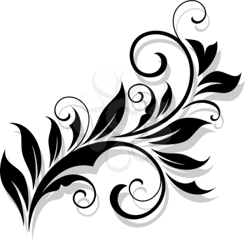 Floral design element in a refined style. Vector illustration