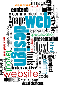 Tag cloud for web and internet content design. EPS 8 vector illustration