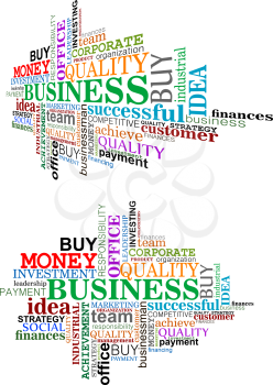 Business tag cloud for marketing and web design