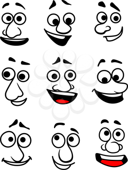 Emotional faces in cartoon style for comics design