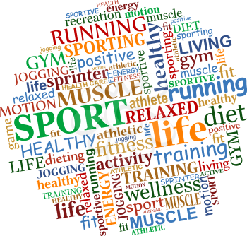 Sports tag cloud for web and another design