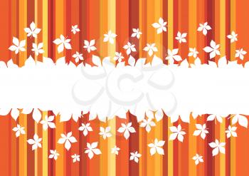 Autumn leaf banner with border of orange and red maple foliage. Fallen leaf greeting card with copy space in center for Autumn Holiday Celebration and Fall Season themes design