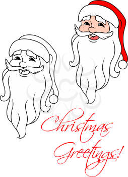 Funny Santa Claus in cartoon style for christmas holiday design